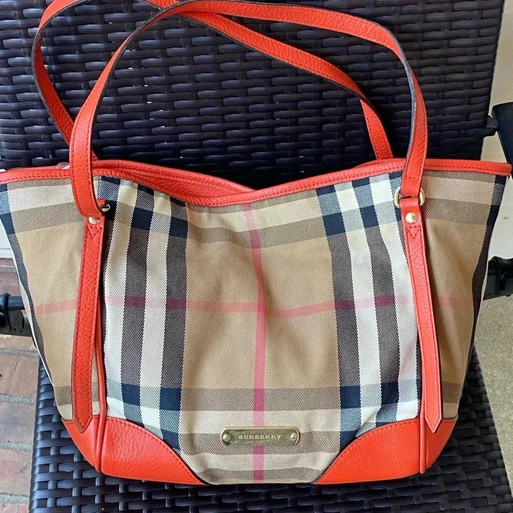 Burberry Novacheck Haymarket Tote, Cloth/Leather